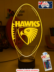 Hawthorn Hawks 3D LED night lamp in gift box – perfect personalised AFL fan gift.