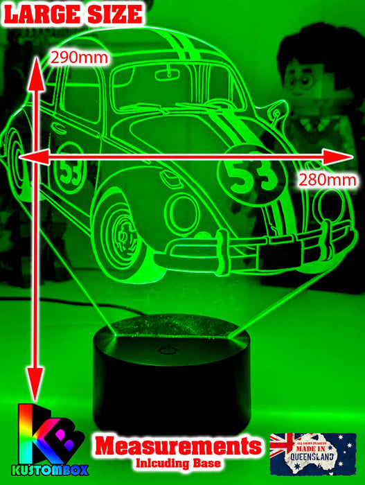 Herbie the Love Bug VW Beetle 3D LED Night Light Lamp