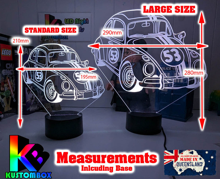 Herbie the Love Bug VW Beetle 3D LED Night Light Lamp