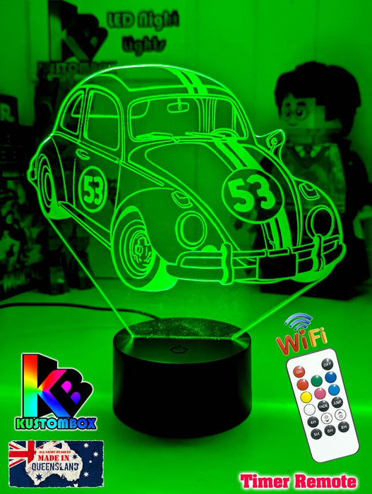 Herbie the Love Bug VW Beetle 3D LED Night Light Lamp