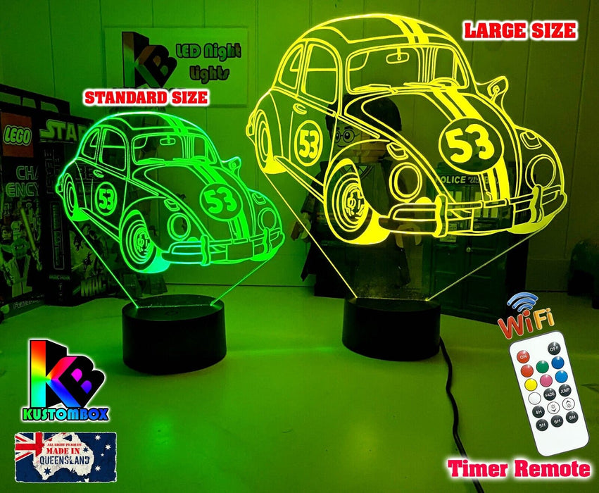 Herbie the Love Bug VW Beetle 3D LED Night Light Lamp