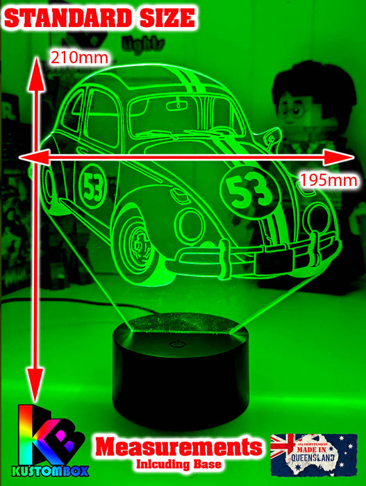 Herbie the Love Bug VW Beetle 3D LED Night Light Lamp