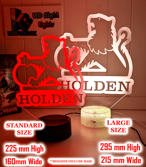 Holden Car Badge Logo 1969 - 94 Personalised Name 3D LED Night Light Lamp - KustomboxNight Lights & Ambient LightingKustomboxStandard Size