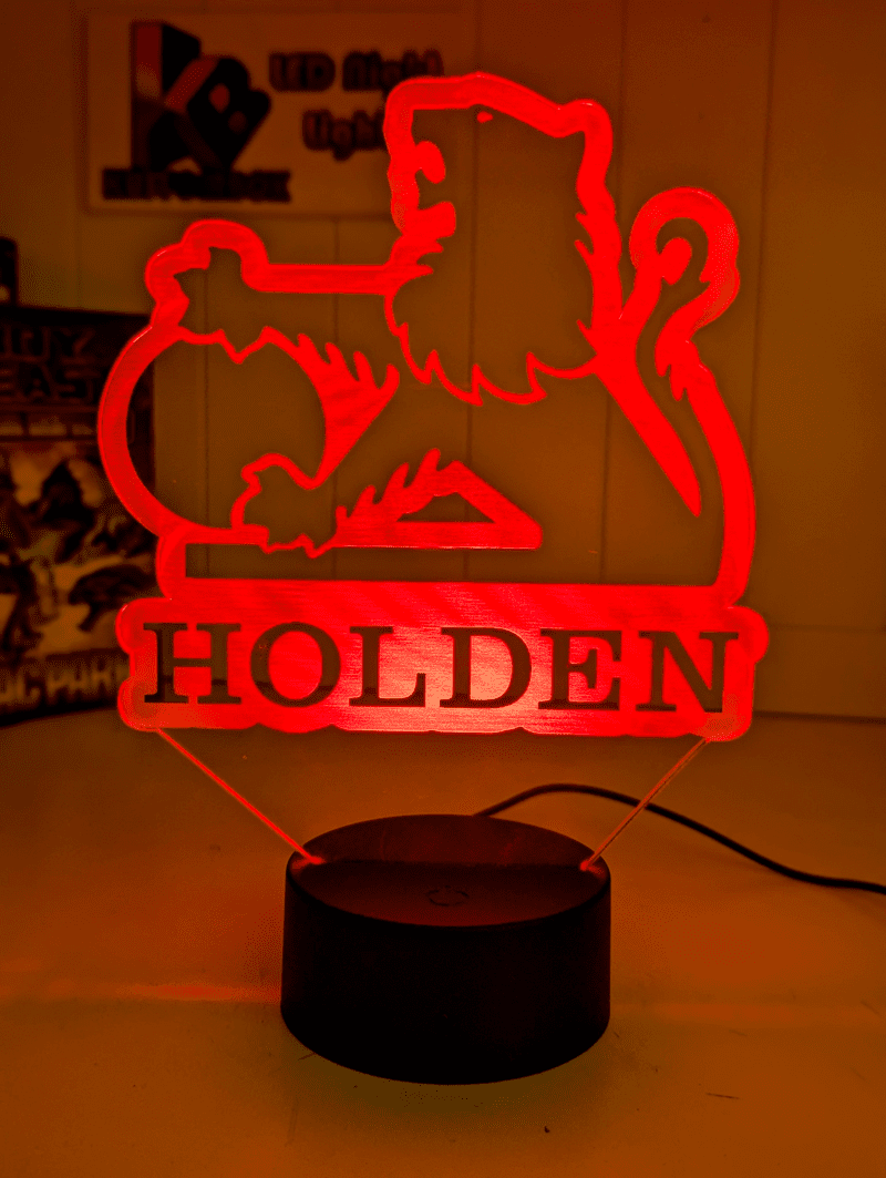 Holden Car Badge Logo 1969 - 94 Personalised Name 3D LED Night Light Lamp - KustomboxNight Lights & Ambient LightingKustomboxStandard Size