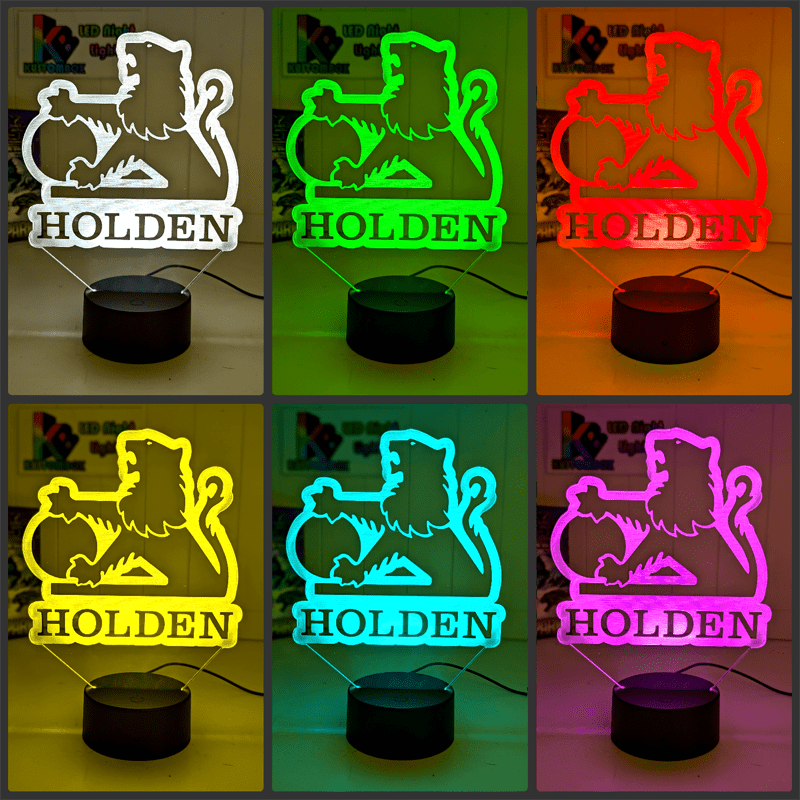 Holden Car Badge Logo 1969 - 94 Personalised Name 3D LED Night Light Lamp - KustomboxNight Lights & Ambient LightingKustomboxStandard Size