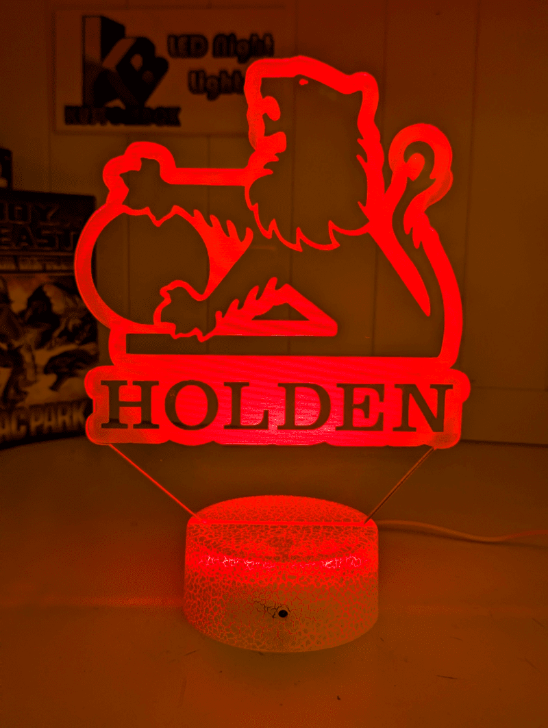 Holden Car Badge Logo 1969 - 94 Personalised Name 3D LED Night Light Lamp - KustomboxNight Lights & Ambient LightingKustomboxStandard Size