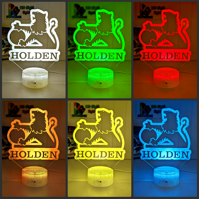 Holden Car Badge Logo 1969 - 94 Personalised Name 3D LED Night Light Lamp - KustomboxNight Lights & Ambient LightingKustomboxStandard Size