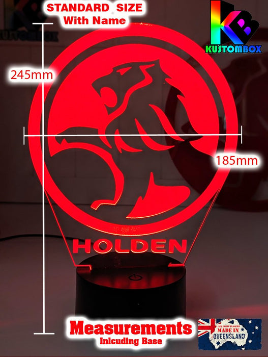 Holden Car Badge Logo Personalised Name 3D LED Night Light - KustomboxNight Lights & Ambient LightingKustomboxStandard Size