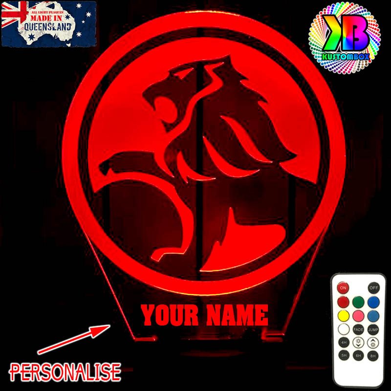 Holden Car Logo Personalised Name 3D LED Night Light - KustomboxNight Lights & Ambient LightingKustomboxStandard Size Personalised