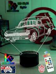 Personalised Holden EH Holden Panel Van 3D LED night light with custom name engraving, classic Australian car lamp with multi-colour LED glow.
