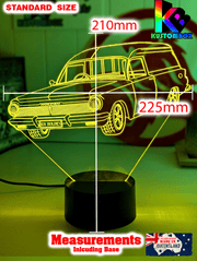Holden EH Holden Panel Van racing 3D LED lamp, Bathurst-inspired engraved light with personalised name or number option.