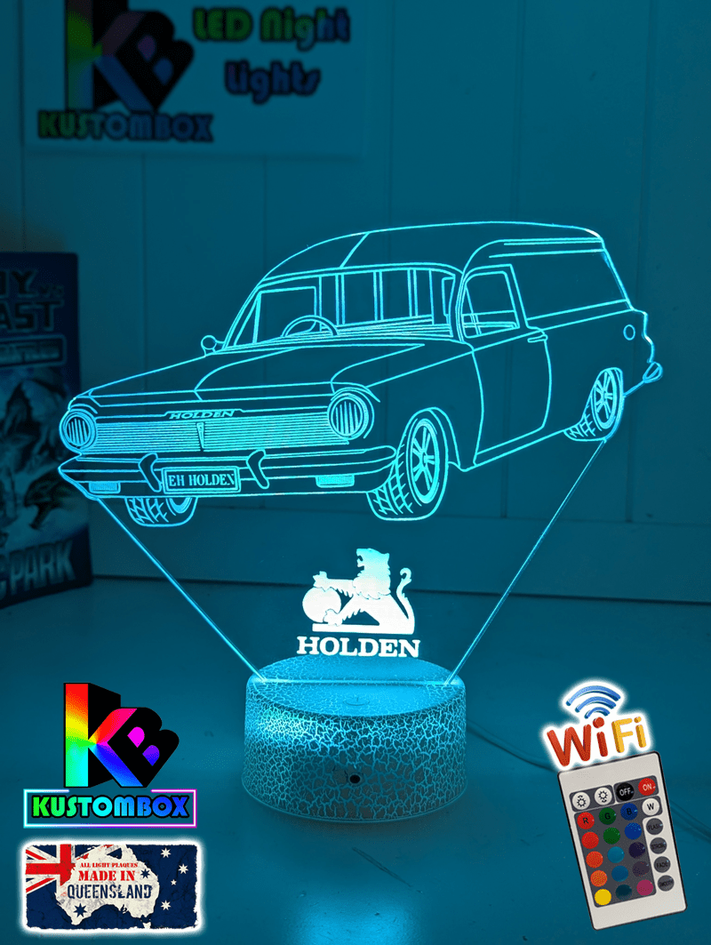 Holden EH Holden Panel Van classic car collection 3D LED night lights, personalised engraved acrylic lamps for collectors and enthusiasts