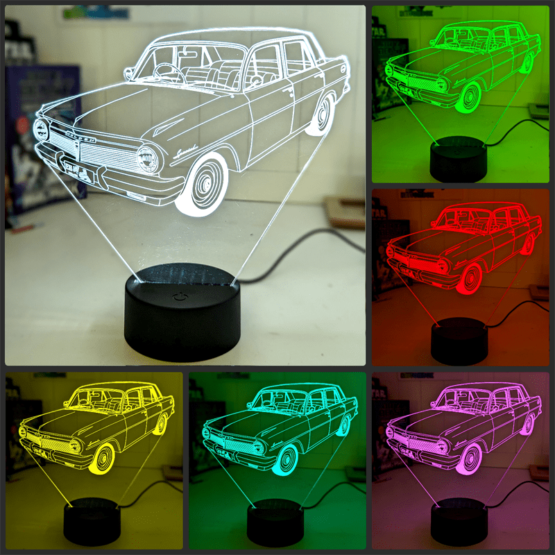 Holden EH Sedan Premier 1963 to 65 Car LED light displayed on desk or shelf, ideal for bedrooms, offices, or collector spaces.