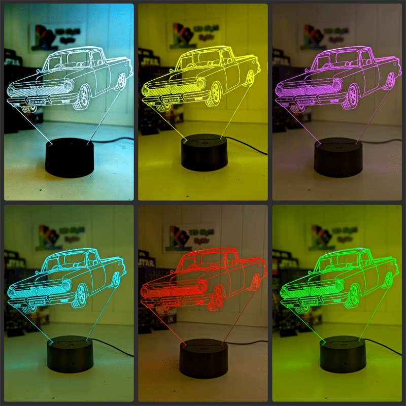 Holden EH Holden Ute 3D LED lamp, custom name engraving, colour modes, and sleek acrylic detailing 6 colours 
