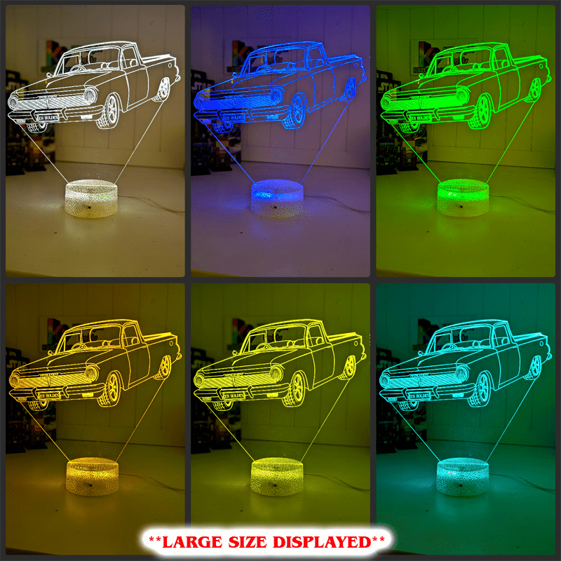 Holden EH Holden Ute 3D LED night light, detailed engraved design with vivid LED lighting, perfect for Holden fans