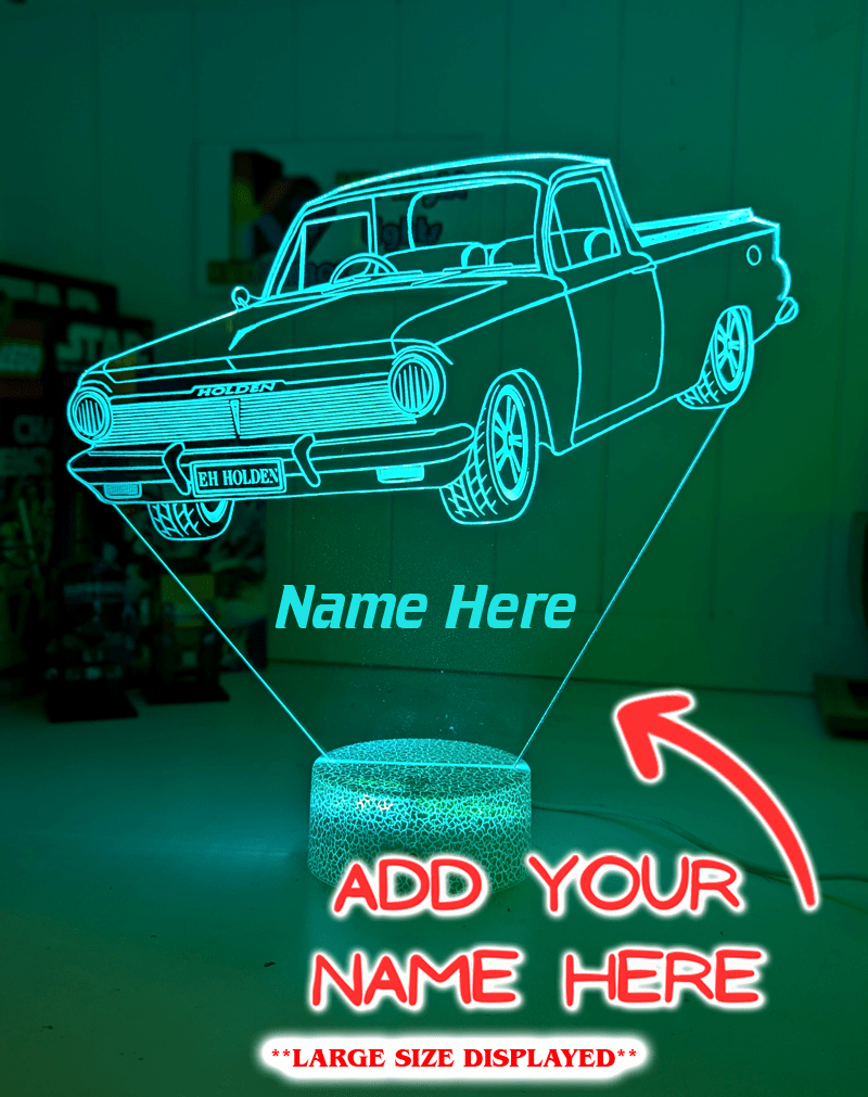 Holden EH Holden Ute racing 3D LED lamp, Bathurst-inspired engraved light with personalised name or number option