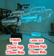 Holden EH Holden Ute 3D LED lamp, retro Australian classic car light with personalised engraving and colour-changing LED base