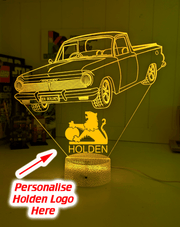 Holden EH Holden Ute muscle car 3D LED night light, engraved acrylic lamp ideal for man caves or Aussie car enthusiasts