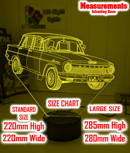 Holden EJ Sedan 1962 to 63 Car Personalised Name 3D LED Night Light Lamp - KustomboxNight Lights & Ambient LightingKustomboxStandard Size - No Name