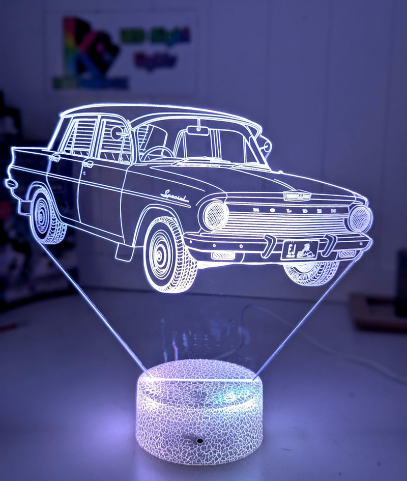 Holden EJ Sedan 1962 to 63 Car Personalised Name 3D LED Night Light Lamp - KustomboxNight Lights & Ambient LightingKustomboxStandard Size - No Name