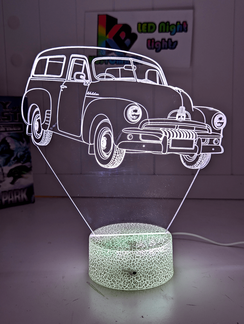 HOLDEN FJ Panel Van Wagon Personalised 3D LED Light Night Colour Change Lamp - KustomboxNight Lights & Ambient LightingKustomboxStandard Size - No Personalisation