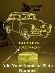 HOLDEN FJ Sedan Car 1953/56 Personalised 3D LED Light Night Colour Change Lamp - KustomboxNight Lights & Ambient LightingKustomboxStandard Size - No Personalisation