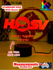 Holden HSV Logo V8 Racing Super Cars Acrylic LED sign light with bold 3D appearance and energy-efficient LED base.