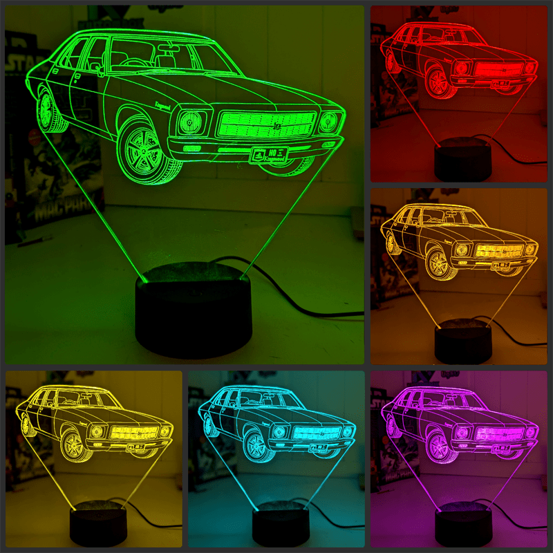 Holden Kingswood HQ 1971 to 1974 Personalised Name 3D LED Night Light Colour Change - KustomboxNight Lights & Ambient LightingKustomboxStandard Size - No Personalisation