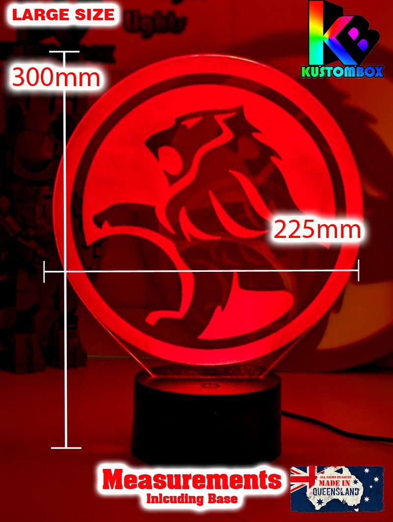 Holden logo collector LED night light with engraved acrylic design and vivid colour illumination.