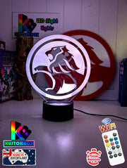 Holden logo 3D LED lamp designed for fans, featuring bright illumination and modern acrylic styling.