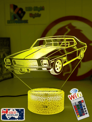 Holden Monaro HQ 1971 to 1974 Personalised Name 3D LED Night Light Colour Change - KustomboxNight Lights & Ambient LightingKustomboxStandard Size - with Number Plate Detail