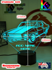 Holden Monaro HQ 1971 to 1974 Personalised Name 3D LED Night Light Colour Change - KustomboxNight Lights & Ambient LightingKustomboxStandard Size - Name Option