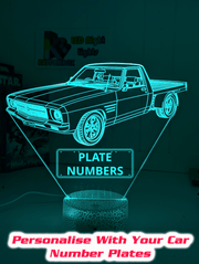 Holden One Tonner HQ 1974 UTE 3D LED lamp designed for fans, featuring bright illumination and modern acrylic styling.