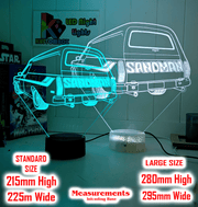 Holden Sandman Panel Van HQ Iconic Holden LED light creating a 3D effect, perfect garage décor or display piece for Australian car enthusiasts.