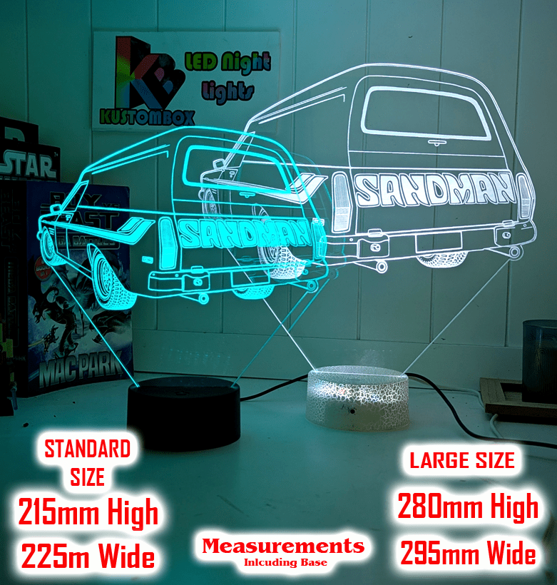 Holden Sandman Panel Van HQ Iconic Holden LED light creating a 3D effect, perfect garage décor or display piece for Australian car enthusiasts.