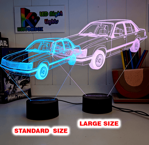 Iconic Holden LED light creating a 3D effect, perfect garage décor or display piece for Australian car enthusiasts.