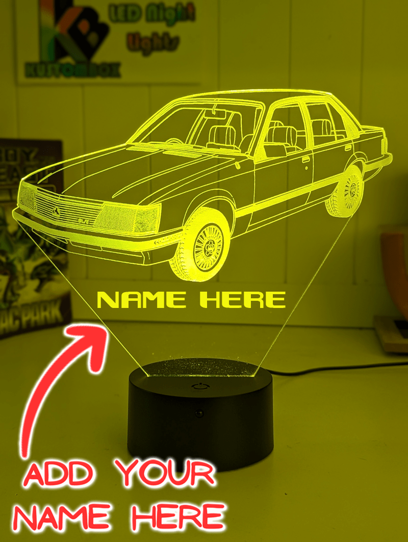 Holden VH Commodore SL/E Custom acrylic LED night light with colour-changing modes and smooth engraved detailing.
