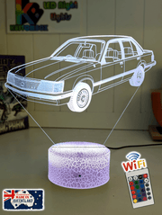 Holden VH Commodore SL/E Custom Name 3D LED Night Light Lamp 16 Colour Remote - KustomboxNight Lights & Ambient LightingKustomboxStandard Size - No Name