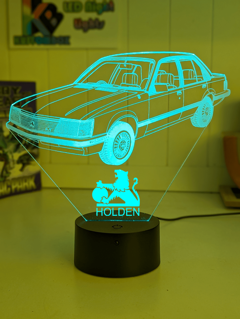 Holden VH Commodore SL/E Custom Name 3D LED Night Light Lamp 16 Colour Remote - KustomboxNight Lights & Ambient LightingKustomboxStandard Size - No Name