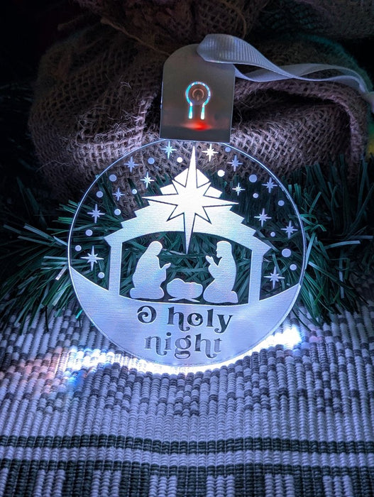 Holy Night Manger Christmas Bauble 3d LED Night Light Decoration - KustomboxNight Lights & Ambient LightingKustomboxBauble - Standard Size