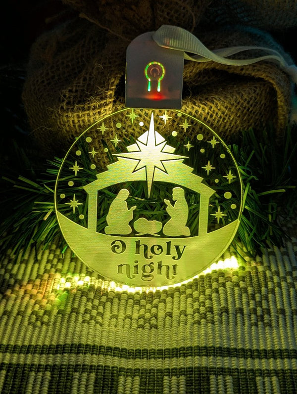 Holy Night Manger Christmas Bauble 3d LED Night Light Decoration - KustomboxNight Lights & Ambient LightingKustomboxBauble - Standard Size