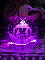 Holy Night Manger Christmas Bauble 3d LED Night Light Decoration - KustomboxNight Lights & Ambient LightingKustomboxBauble - Standard Size