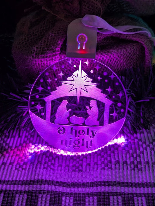 Holy Night Manger Christmas Bauble 3d LED Night Light Decoration - KustomboxNight Lights & Ambient LightingKustomboxBauble - Standard Size