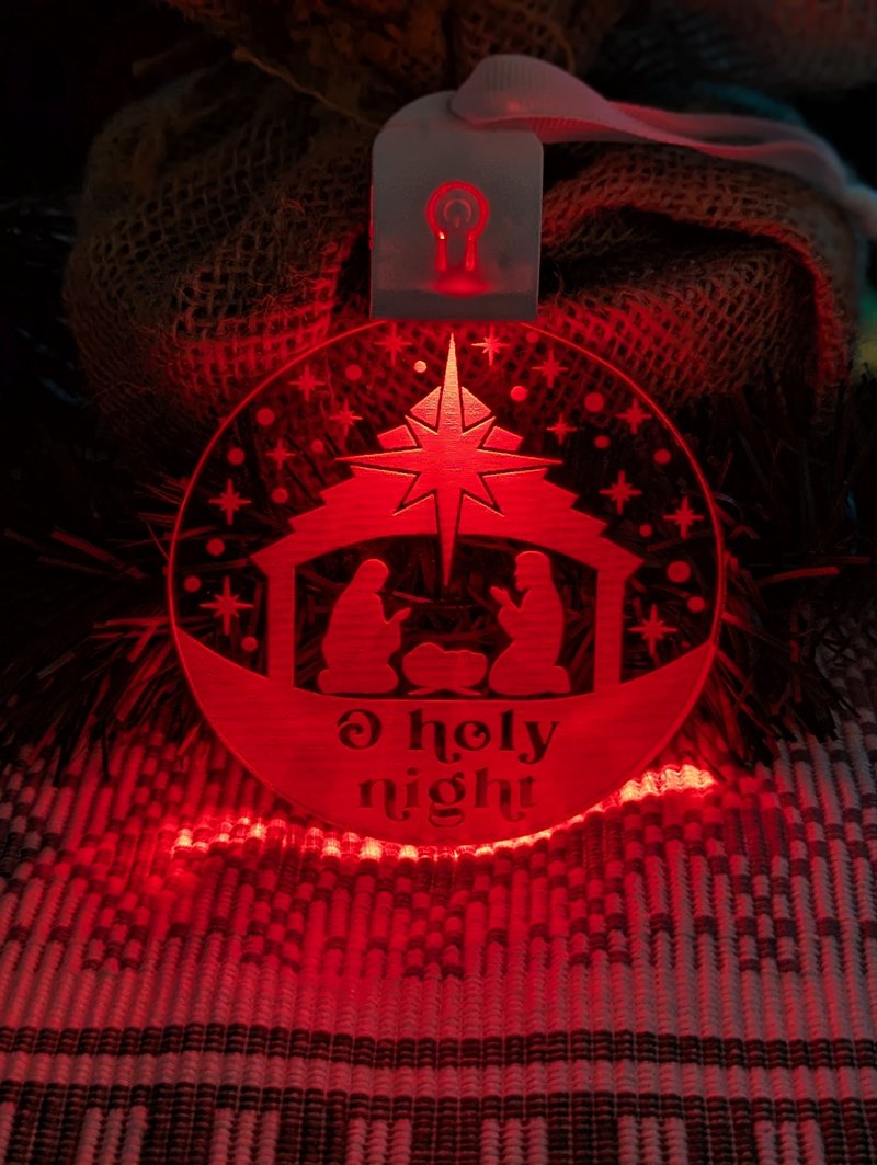 Holy Night Manger Christmas Bauble 3d LED Night Light Decoration - KustomboxNight Lights & Ambient LightingKustomboxBauble - Standard Size