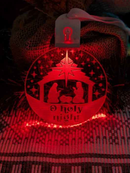 Holy Night Manger Christmas Bauble 3d LED Night Light Decoration - KustomboxNight Lights & Ambient LightingKustomboxBauble - Standard Size