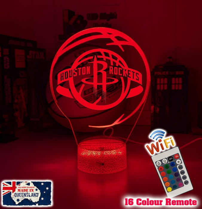 Houston Rockets Basketball Team 3D LED Night Light Lamp - KustomboxNight Lights & Ambient LightingKustomboxStandard Size