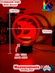 HSV Holden Racing V8 Super Cars Logo USB powered LED night light with engraved acrylic panel and adjustable lighting colours.