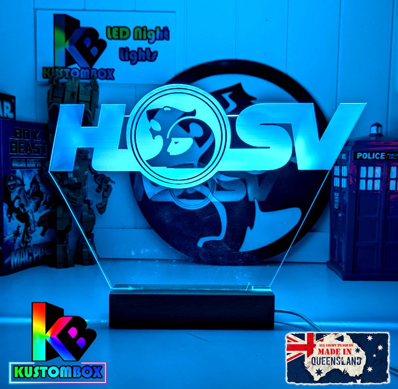 HSV Holden Racing V8 Super Cars Logo   3D LED lamp designed for fans, featuring bright illumination and modern acrylic styling