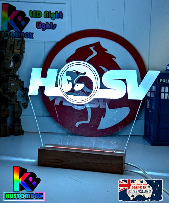 HSV Holden Racing V8 Super Cars Logo 3D LED Night Light Lamp - KustomboxNight Lights & Ambient LightingKustomboxStandard Size