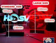 HSV Holden Racing V8 Super Cars Logo Acrylic LED sign light with bold 3D appearance and energy-efficient LED base.